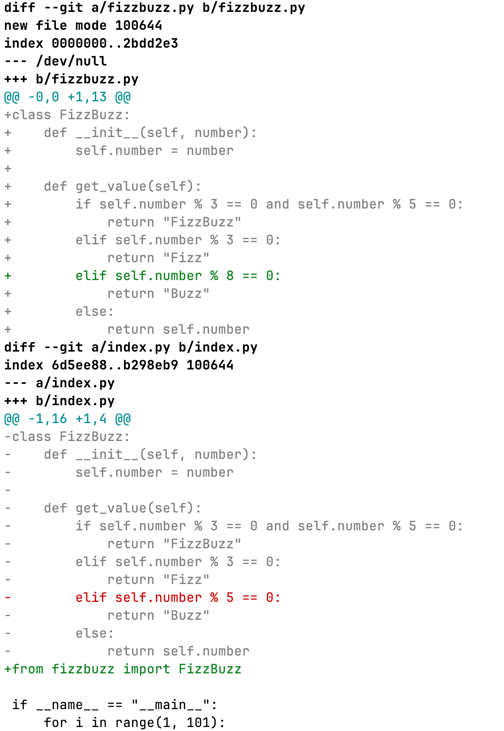 Example of how a code move looks like with git colored move diffs